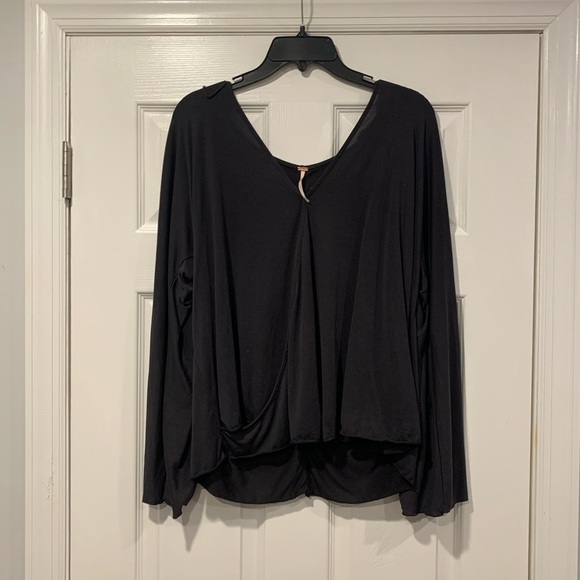 Free People Wrap Surplice Long Sleeve Top - Picture 1 of 5